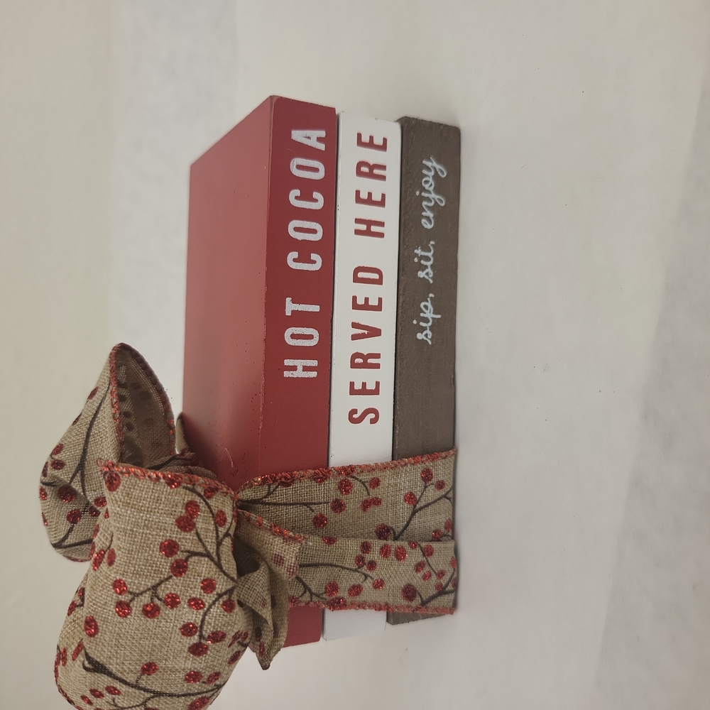 Target Christmas Stacked Books Decor 4 Hot Cocoa Bar Tiered Tray Prop Bullseye